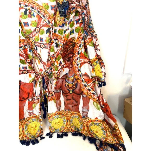Antica Sartoria Giacomo Cinque open front Art to wear ONE SIZE Poncho Mumu - Picture 5 of 8